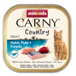 Animonda Carny Country Adult Kurczak, Indyk i Pstrąg tacka 100g - All4Animals
