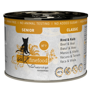 Catz Finefood Classic Senior N.07 Wołowina i cielęcina puszka 200g - All4Animals