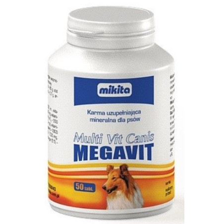 Mikita Megavit Multi-Vit Canis - witaminy, minerały i aminokwasy dla psów 50 tabl. - All4Animals