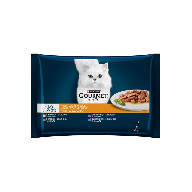 Gourmet Perle Indyk/Kaczka/Tuńczyk/Jagnięcina w sosie saszetki 4x85g - All4Animals