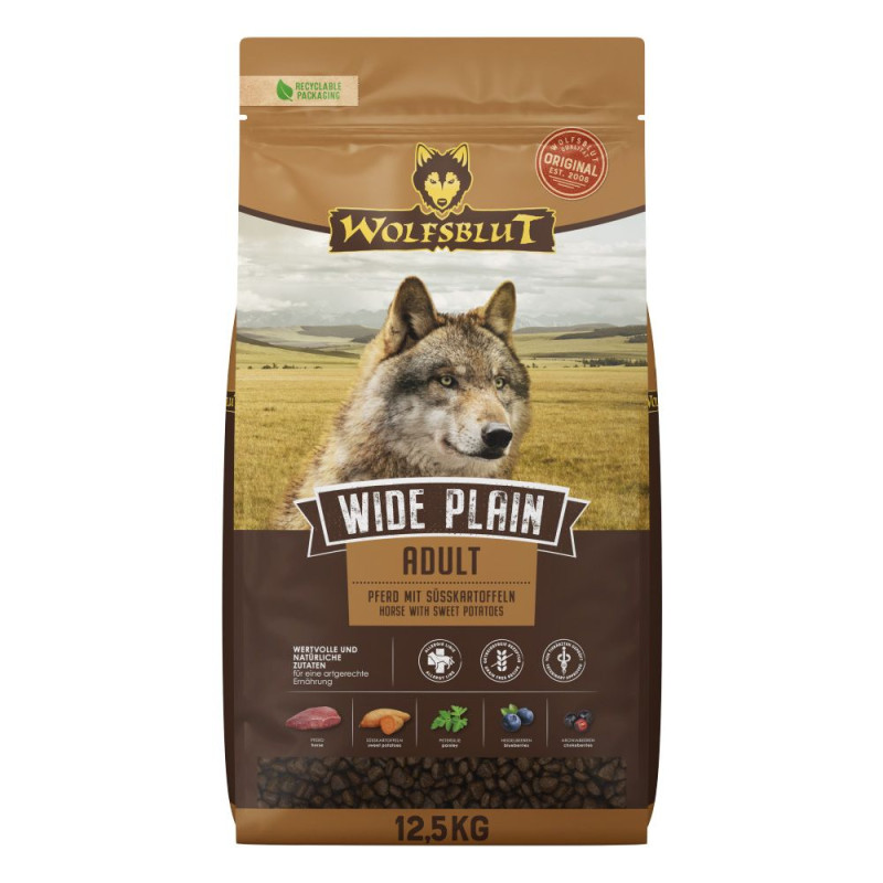 Wolfsblut Dog Wide Plain - konina i bataty 12,5kg - All4Animals