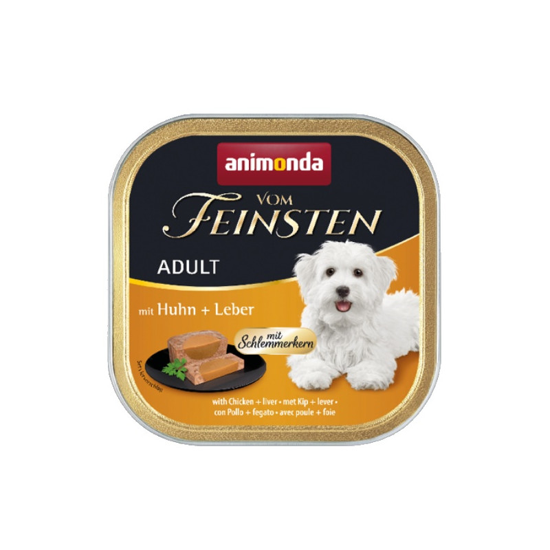 Animonda vom Feinsten Dog Adult Kurczak i Wątróbka tacka 150g - All4Animals