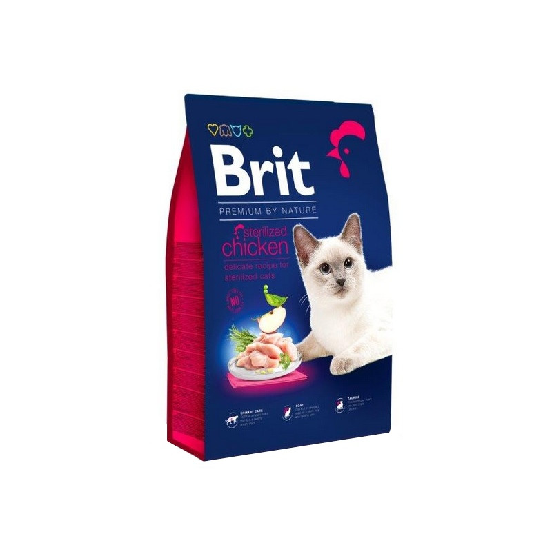 Brit Premium By Nature Cat Sterilized Chicken 8kg - All4Animals