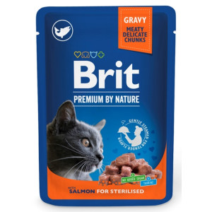 Brit Premium By Nature Cat Sterilised Salmon sos saszetka 100g - All4Animals
