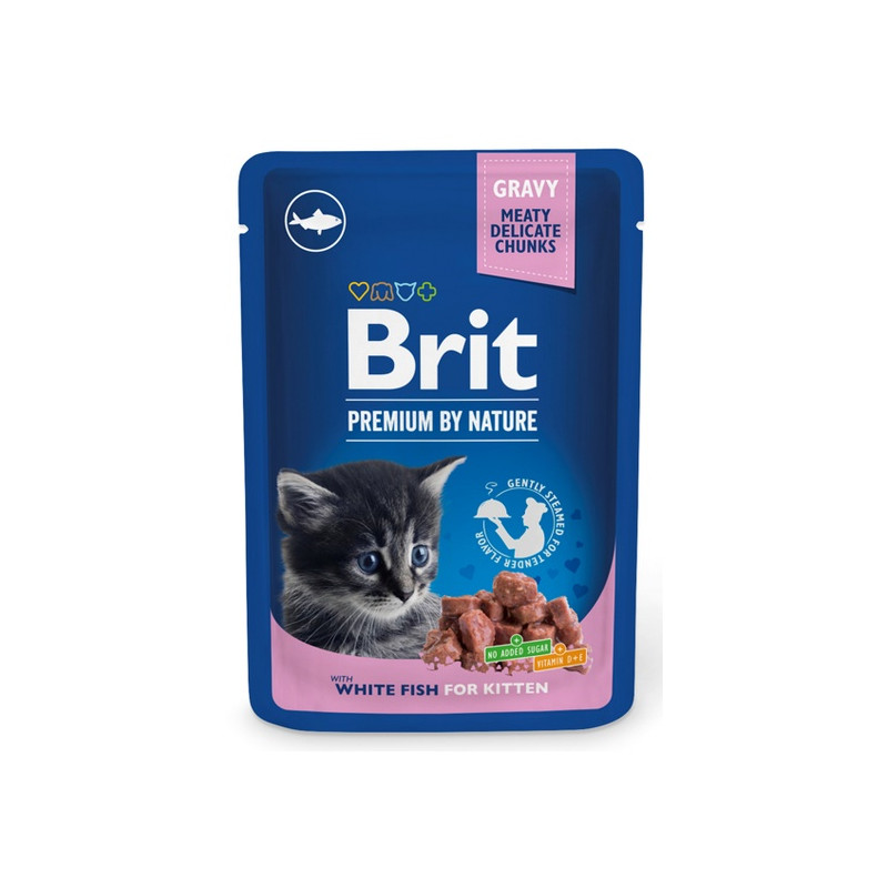 Brit Premium By Nature Cat Kitten White Fish sos saszetka 100g - All4Animals