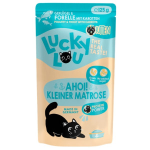Lucky Lou Lifestage Kitten Drób i pstrąg saszetka 125g - All4Animals