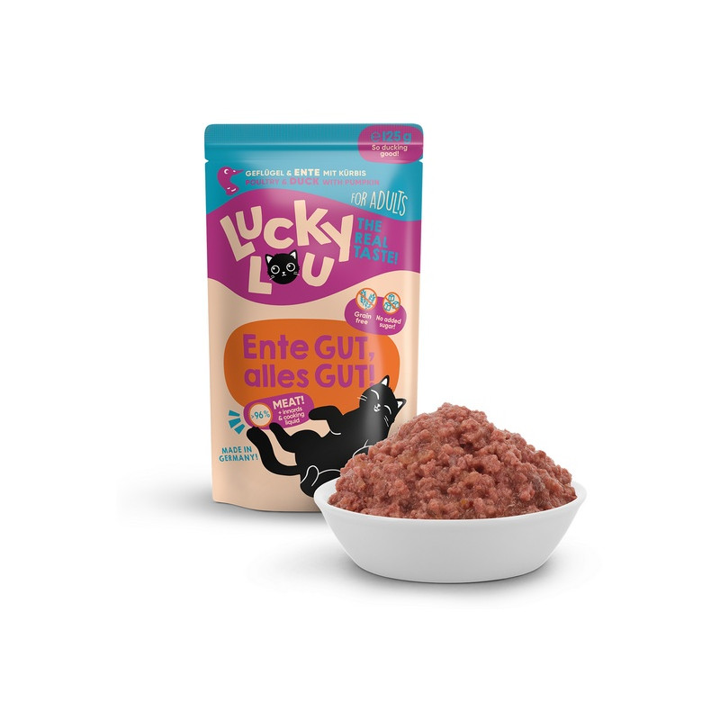 Lucky Lou Lifestage Adult Drób i kaczka saszetka 125g - All4Animals