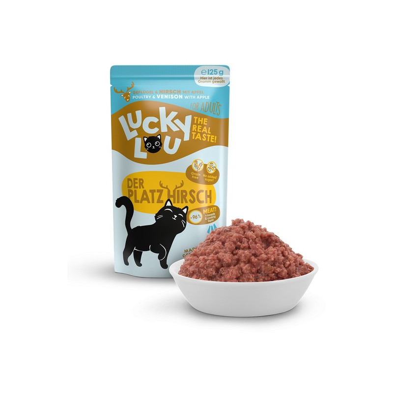 Lucky Lou Lifestage Adult Drób i jeleń saszetka 125g - All4Animals