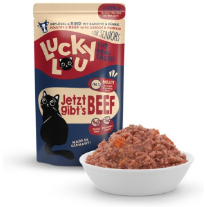 Lucky Lou Lifestage Senior Drób i wołowina saszetka 125g - All4Animals
