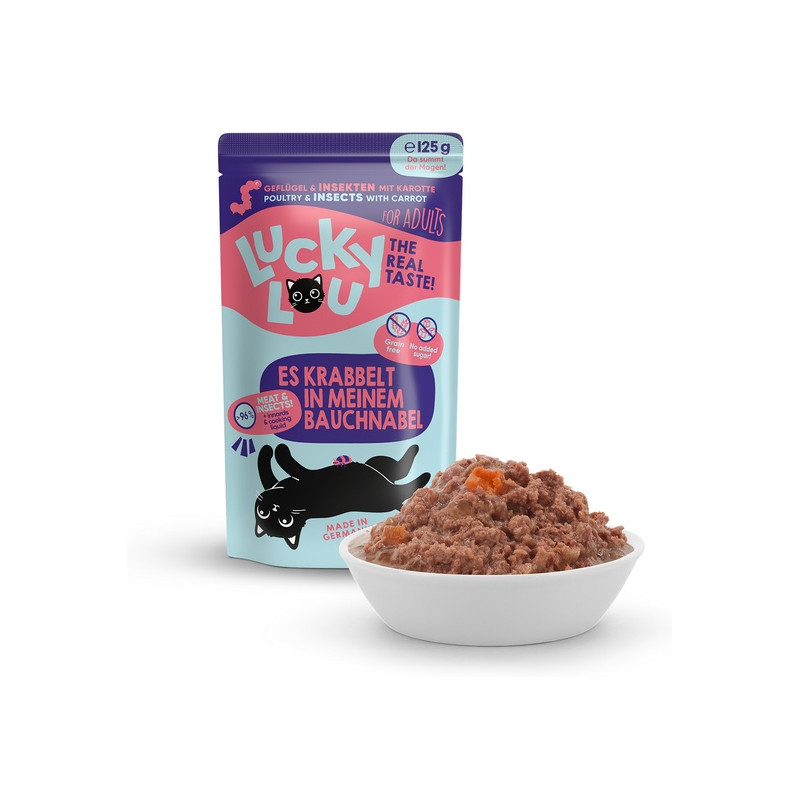 Lucky Lou Lifestage Adult Drób i owady saszetka 125g - All4Animals