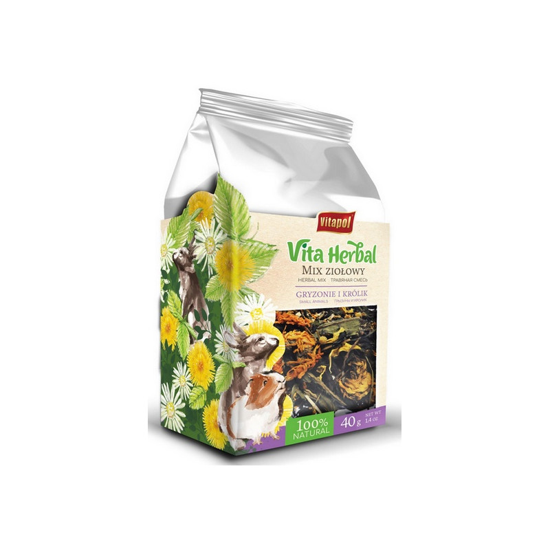 Vitapol Vita Herbal Mix ziolowy dla gryzoni i królika 40g - All4Animals