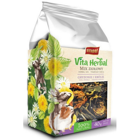 Vitapol Vita Herbal Mix ziolowy dla gryzoni i królika 40g - All4Animals