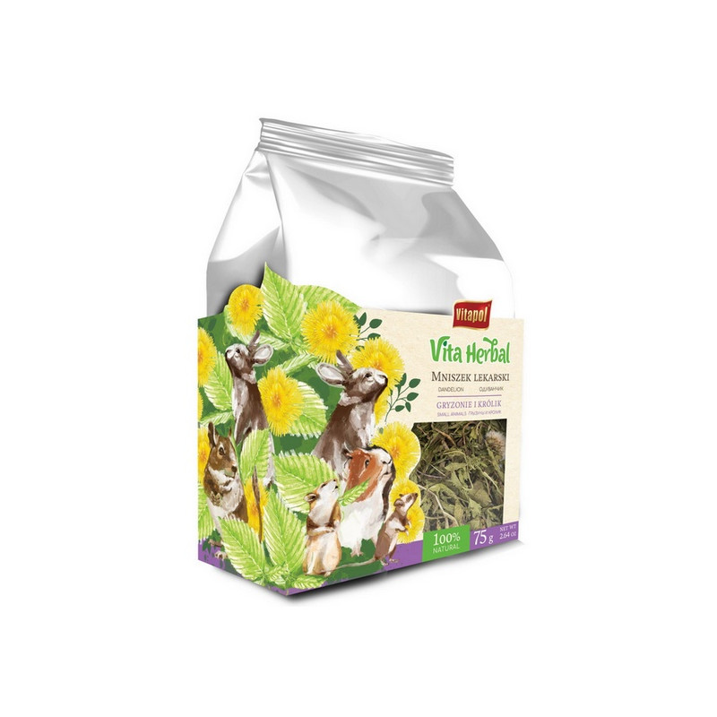 Vitapol Vita Herbal Mniszek lekarski ziele dla gryzoni i królika 75g - All4Animals