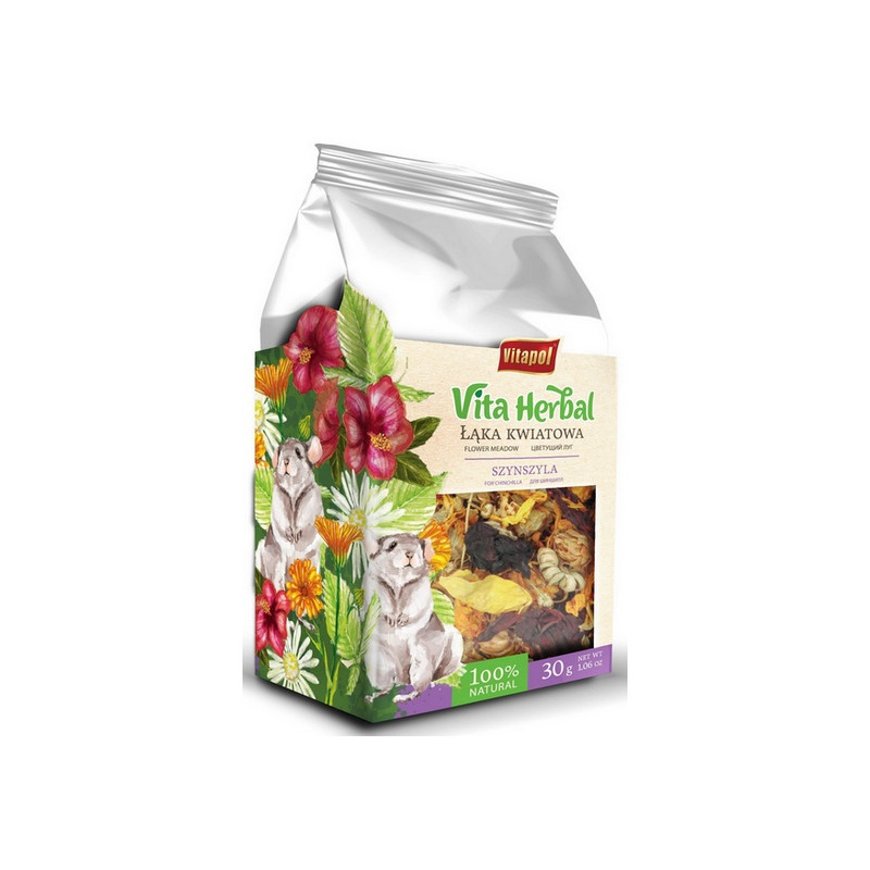 Vitapol Vita Herbal Przekąska Łąka kwiatowa dla szynszyli 30g - All4Animals