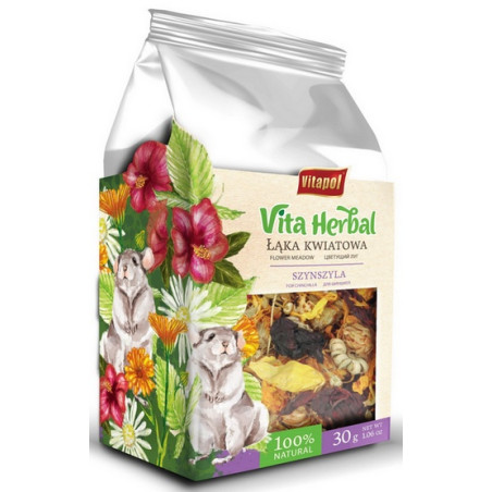 Vitapol Vita Herbal Przekąska Łąka kwiatowa dla szynszyli 30g - All4Animals