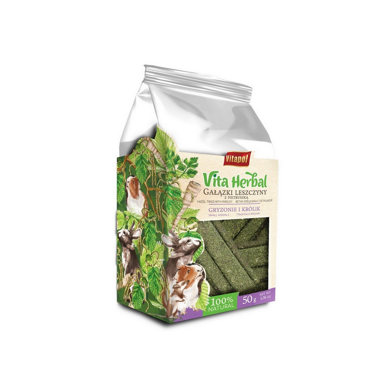 Vitapol Vita Herbal Gałązki leszczyny z pietruszką dla gryzoni i królika 50g - All4Animals