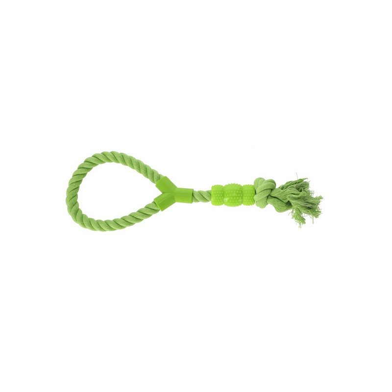Dingo Zabawka dla psa - Sznur z gryzakiem Denta Fresh 41cm zielony - All4Animals