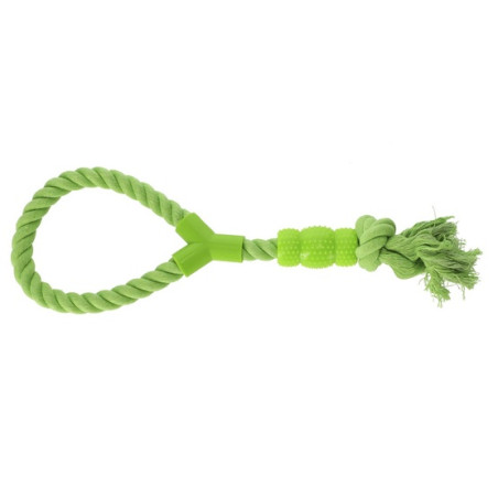Dingo Zabawka dla psa - Sznur z gryzakiem Denta Fresh 41cm zielony - All4Animals