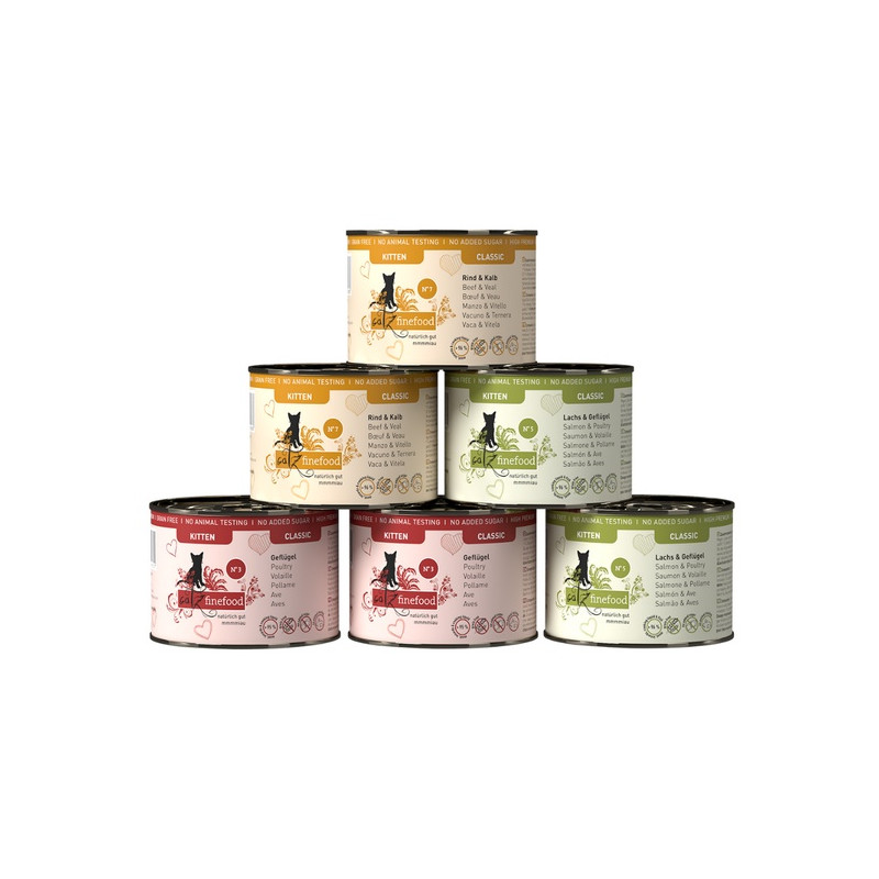 Catz Finefood Classic Kitten Multipack puszki 6x200g - All4Animals