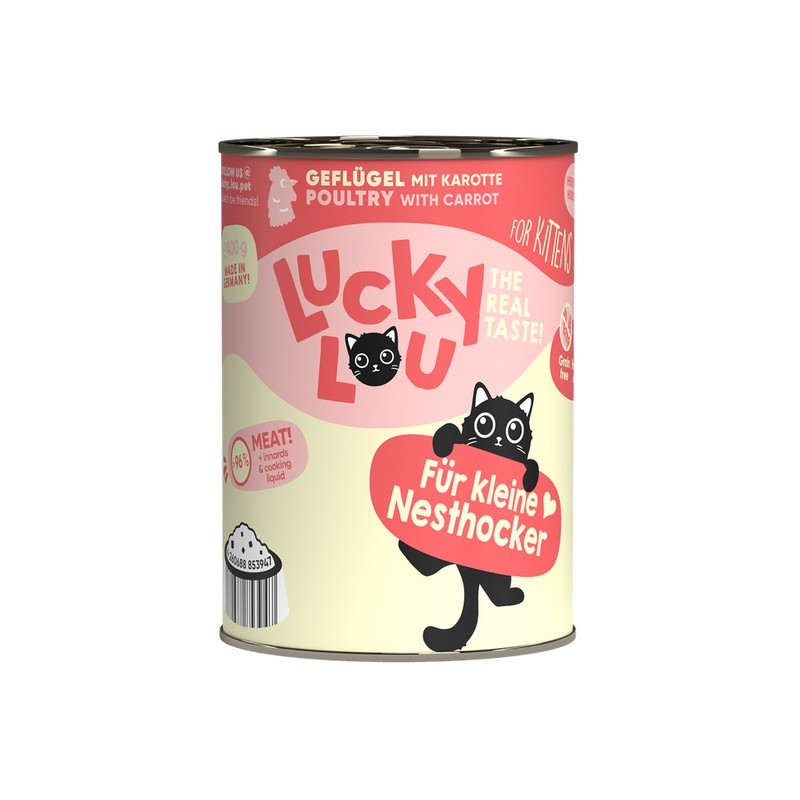 Lucky Lou Lifestage Kitten Drób puszka 400g - All4Animals