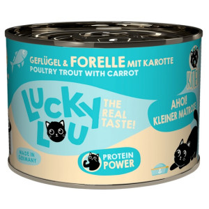 Lucky Lou Lifestage Kitten Drób i pstrąg puszka 200g - All4Animals