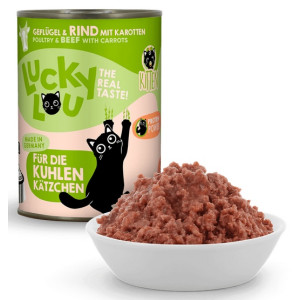 Lucky Lou Lifestage Kitten Drób i wołowina puszka 400g - All4Animals