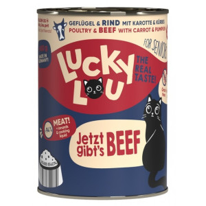 Lucky Lou Lifestage Senior Drób i wołowina puszka 400g - All4Animals