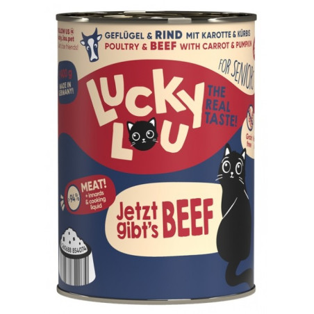 Lucky Lou Lifestage Senior Drób i wołowina puszka 400g - All4Animals