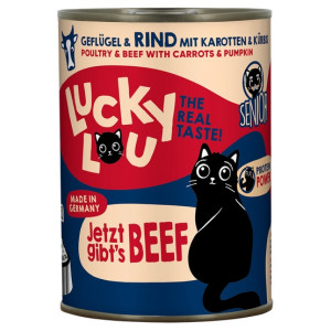 Lucky Lou Lifestage Senior Drób i wołowina puszka 400g - All4Animals