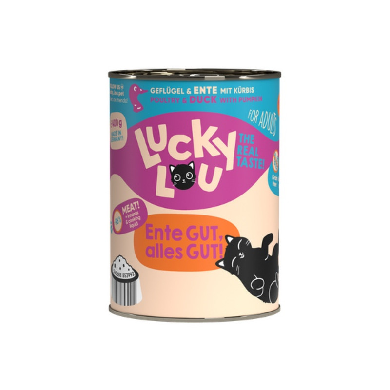 Lucky Lou Lifestage Adult Drób i kaczka puszka 400g - All4Animals