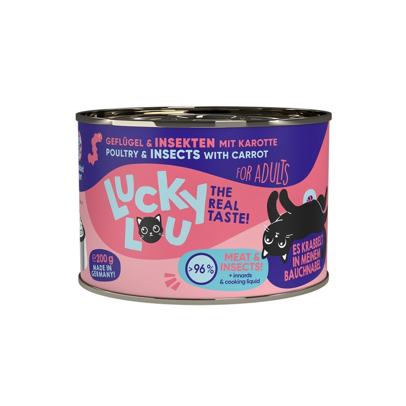 Lucky Lou Lifestage Adult Drób i owady puszka 200g - All4Animals