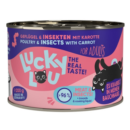 Lucky Lou Lifestage Adult Drób i owady puszka 200g - All4Animals