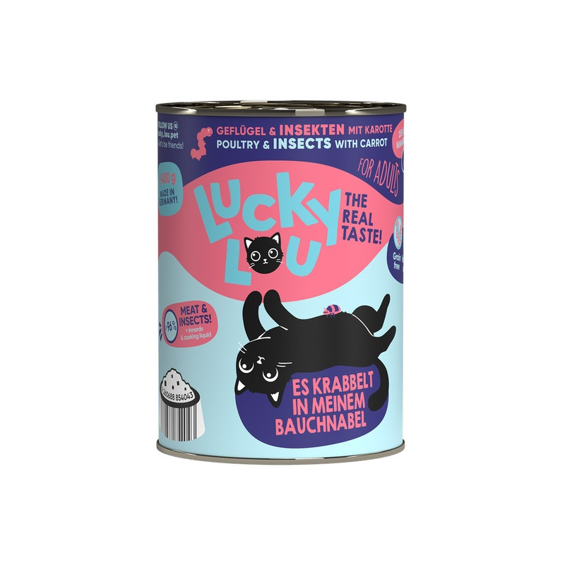 Lucky Lou Lifestage Adult Drób i owady puszka 400g - All4Animals