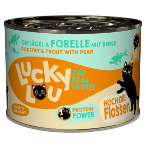 Lucky Lou Lifestage Adult Drób i pstrąg puszka 200g - All4Animals