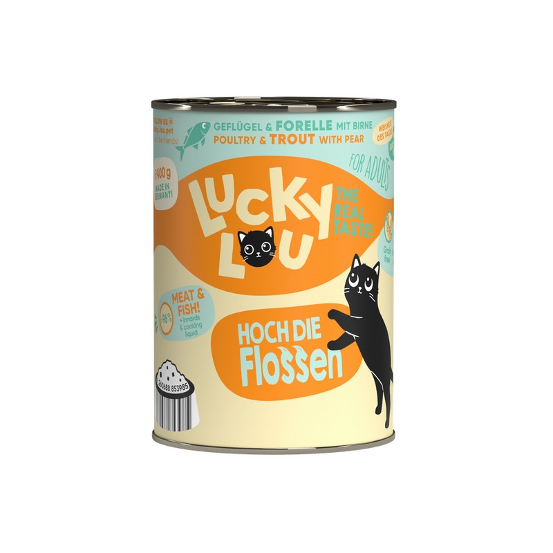 Lucky Lou Lifestage Adult Drób i pstrąg puszka 400g - All4Animals