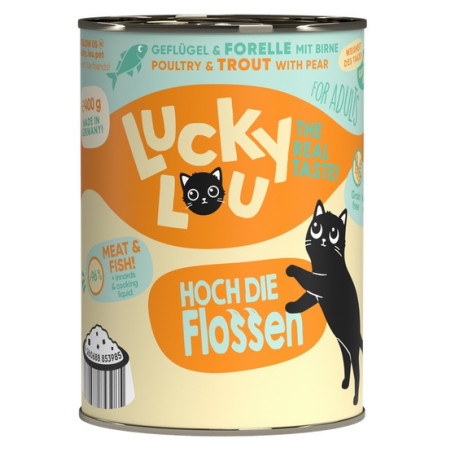 Lucky Lou Lifestage Adult Drób i pstrąg puszka 400g - All4Animals
