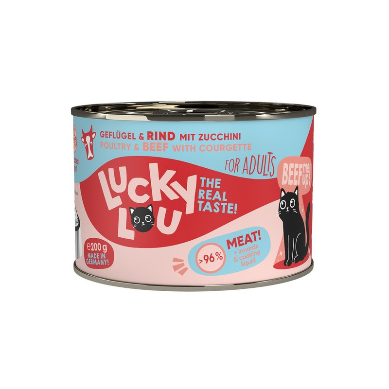 Lucky Lou Lifestage Adult Drób i wołowina puszka 200g - All4Animals