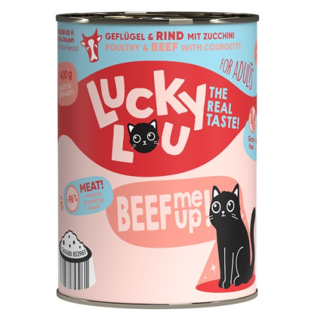 Lucky Lou Lifestage Adult Drób i wołowina puszka 400g - All4Animals