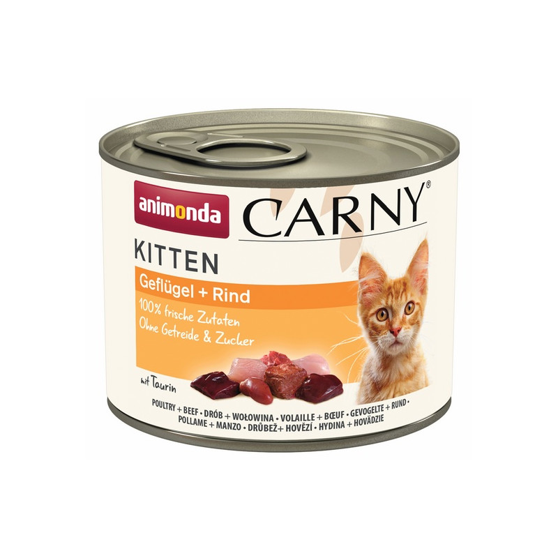 Animonda Carny Kitten Wołowina + Drób puszka 200g - All4Animals