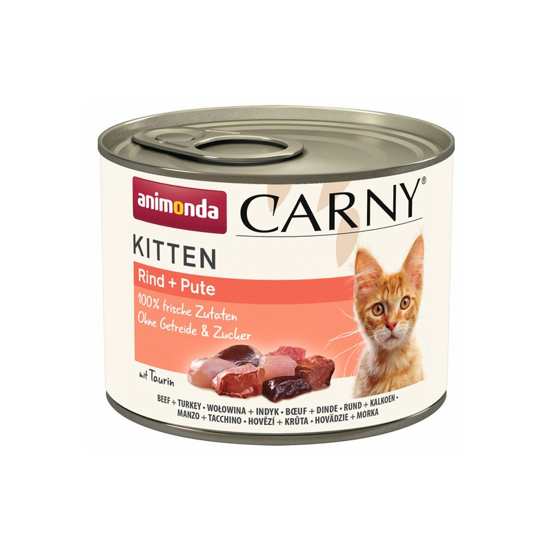 Animonda Carny Kitten Wołowina + Indyk puszka 200g - All4Animals