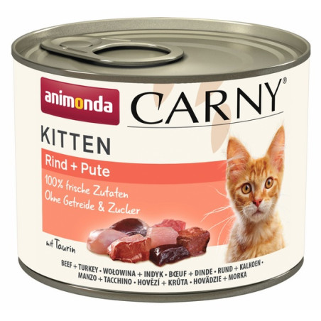 Animonda Carny Kitten Wołowina + Indyk puszka 200g - All4Animals