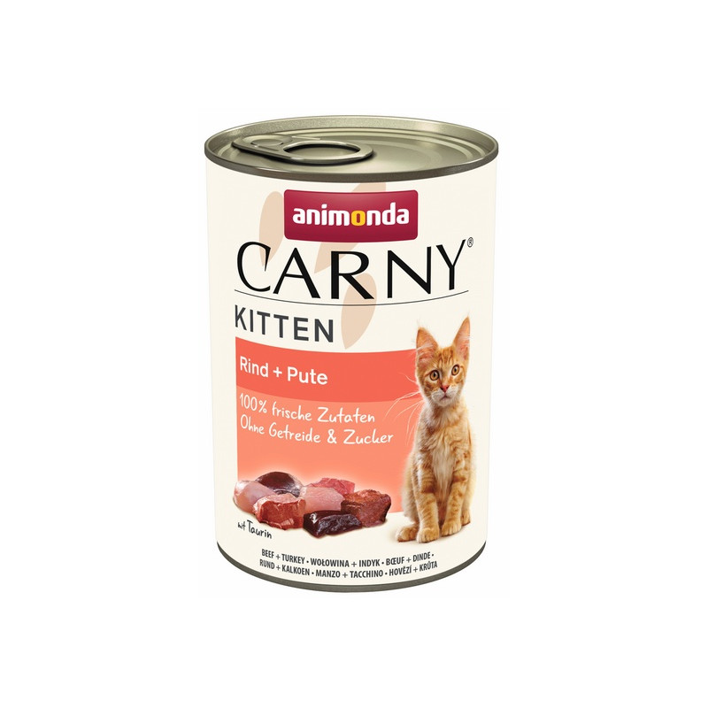 Animonda Carny Kitten Wołowina + Indyk puszka 400g - All4Animals