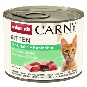 Animonda Carny Kitten Wołowina, Kurczak + Królik puszka 200g - All4Animals