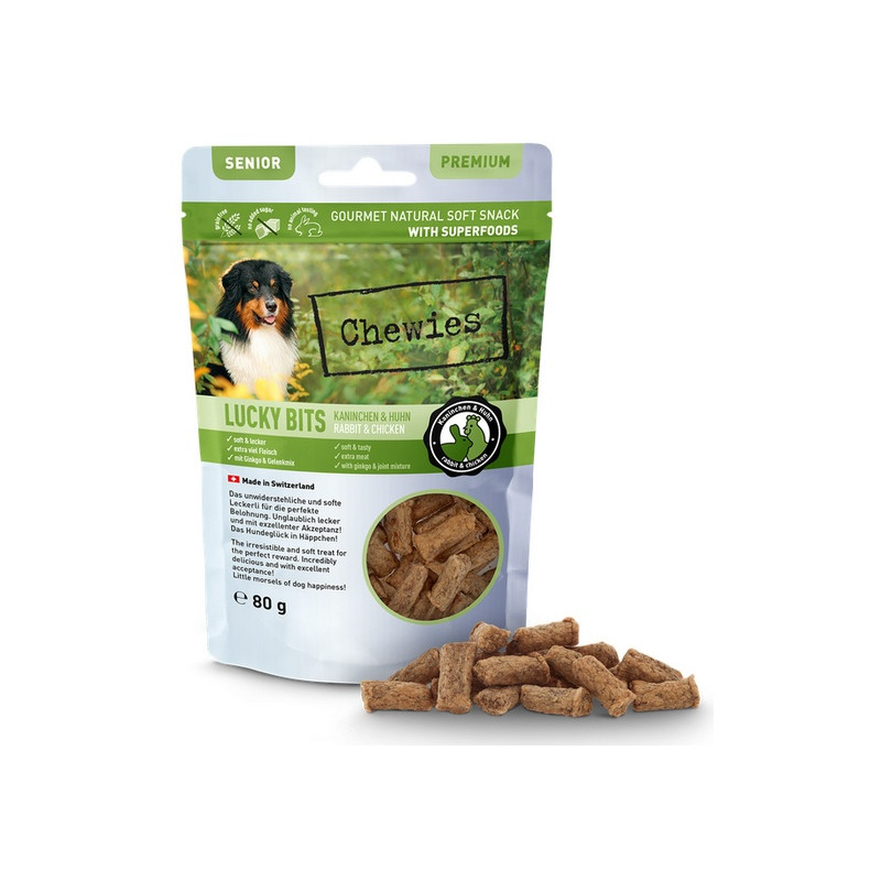 Chewies Lucky Bits Senior Królik & kurczak 80g - All4Animals