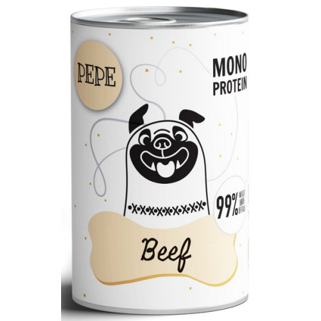 Paka Zwierzaka PEPE Beef (wołowina) puszka 400g - All4Animals