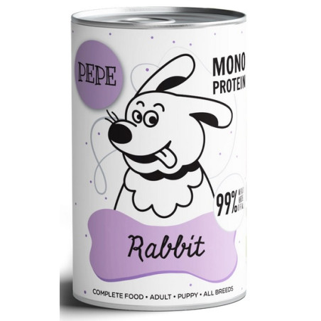 Paka Zwierzaka PEPE Rabbit (królik) puszka 400g - All4Animals