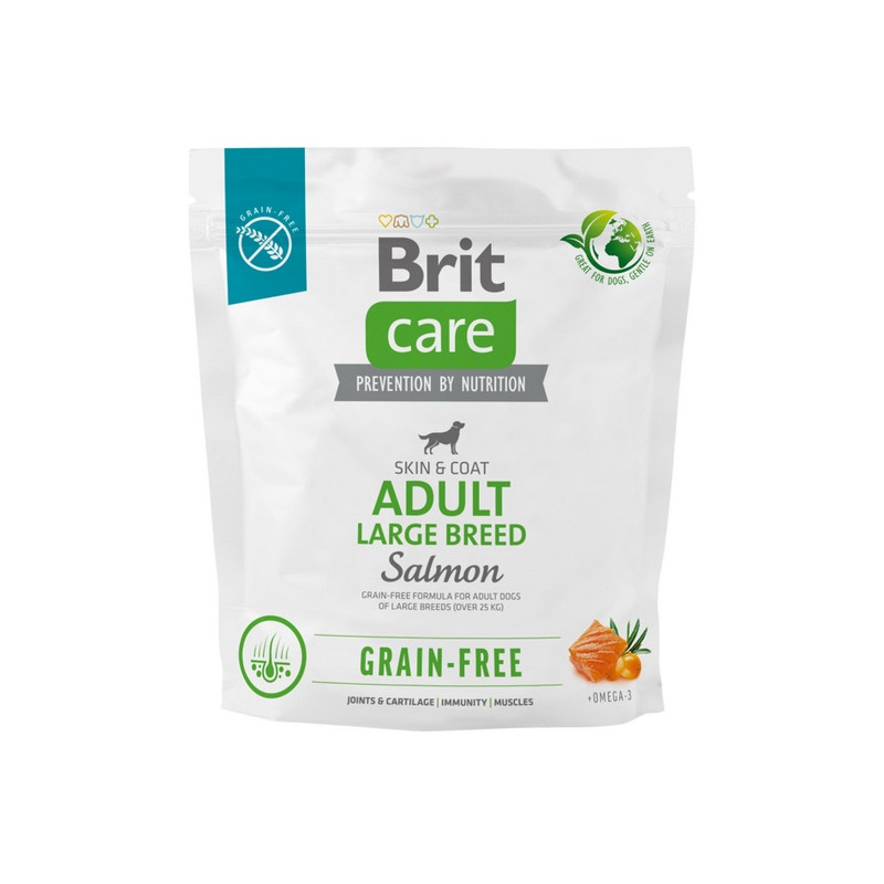 Brit Care Grain Free Adult Large Breed Salmon 1kg - All4Animals