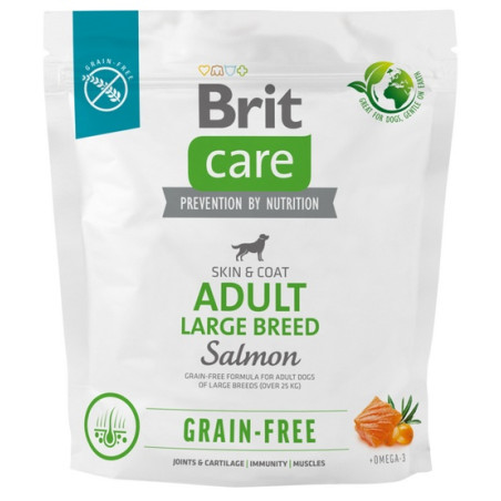 Brit Care Grain Free Adult Large Breed Salmon 1kg - All4Animals