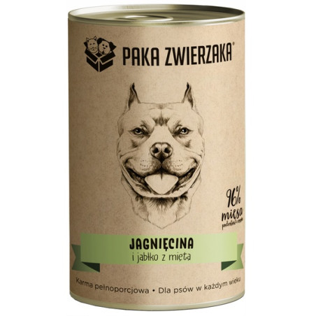 Paka Zwierzaka Jagnięcina i jabłko z miętą puszka 400g - All4Animals