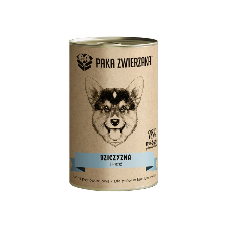 Paka Zwierzaka Dziczyzna i łosoś puszka 400g - All4Animals